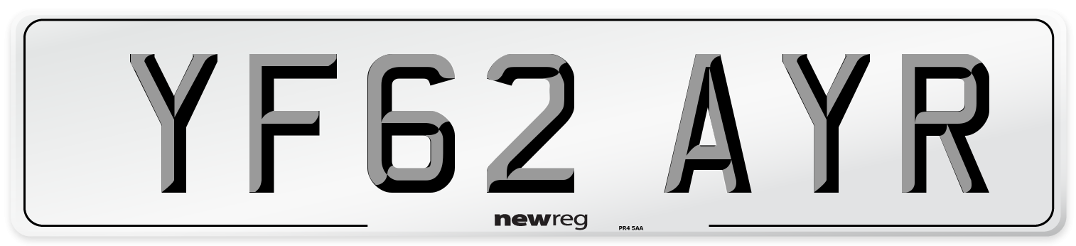 YF62 AYR Number Plate from New Reg